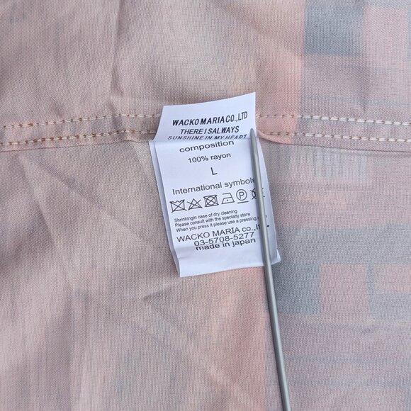 Wacko Maria Ghost in The Shell #1 Hawaiian collabo Shirt Size L Orange Color - Picture 8 of 9